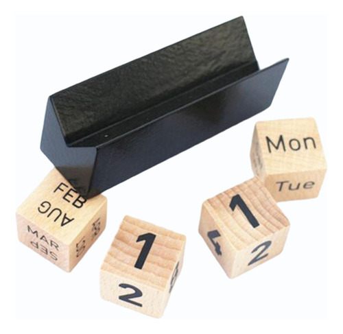 Calendario De Madera Creativo, Bloques De Negro