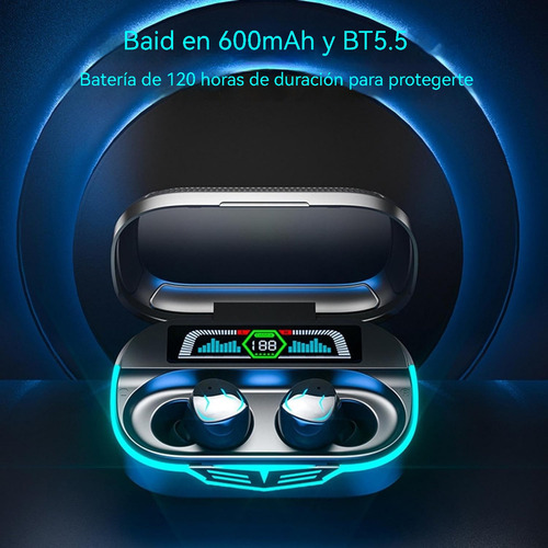 Bluetooth Audífonos Inalámbricos Auriculares Tws Inear Gamer Color Negro