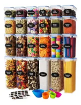 Comprar Juego de 24 recipientes herméticos Croix con marcadores de colores transparentes