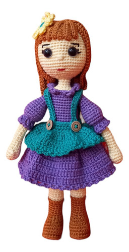 Muñeca Lily Granjerita Tejida A Crochet