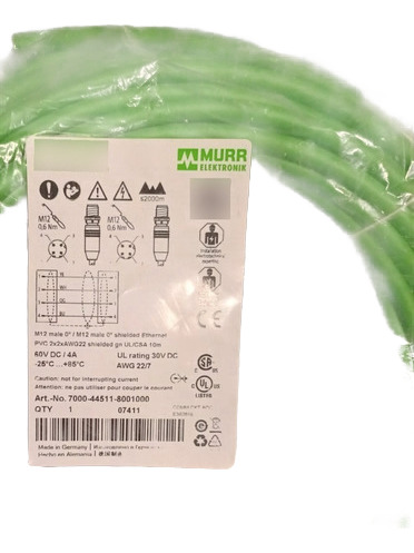 7000-44511-8001000 Murrelektronik M12 Macho 0° Ethernet M12