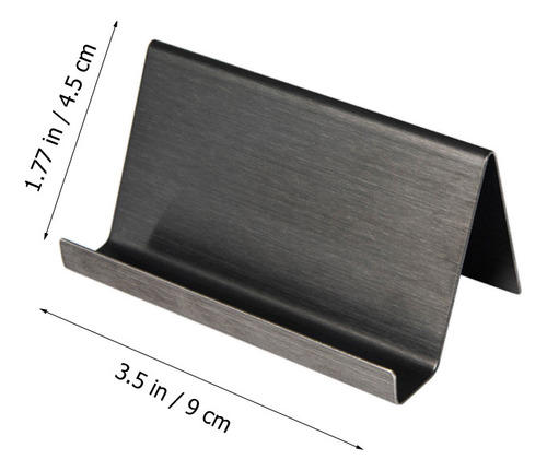 Tarjetero De Mesa De Acero Inoxidable Para Escritorio, 2 Uni