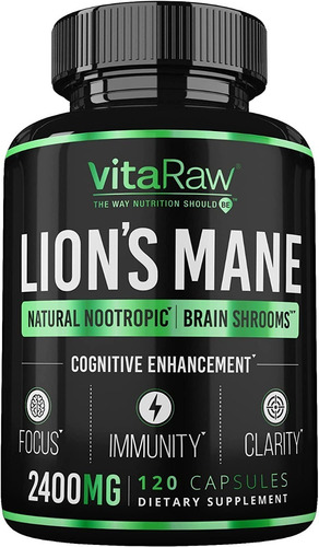 Nootropico Lions Mane Mas Potente 2400mg 120 Capsulas Eg F33