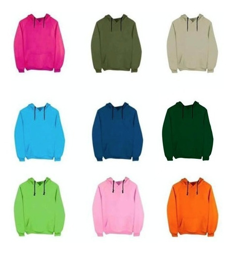 Sudadera Con Gorro Hoodie Varios Colores Adulto Moda