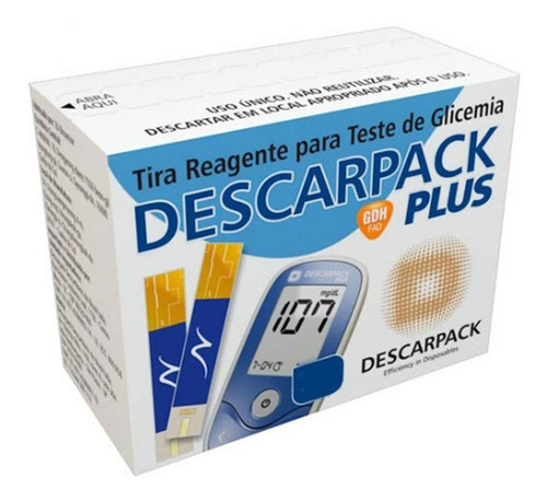 Kit 100 Tiras Reagentes Medidor De Glicemia Descarpack Plus