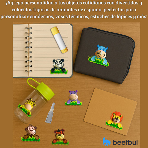 Beetbul Pack 10 Unidades De Foamy, Dyi Scrapbooking Fiestas Animales Selva