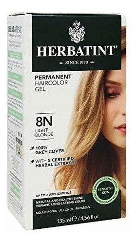 Herbatint 8n Light Blonde Permanent Herbal Hair Color Gel 4.