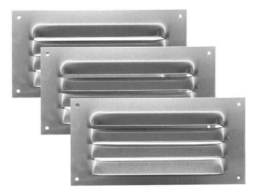 Kit 3 Grades De Ventilação De Alumínio 20x10cm C/ Tela Itc
