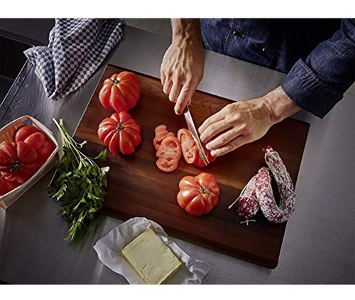 Cuchillo Wüsthof Santoku Clásico Negro Filo Hueco Acero Inoxidable