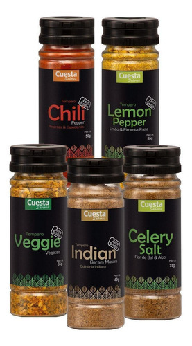Kit Com 5 Temperos Cuesta Com Sabores Para Vegetarianos