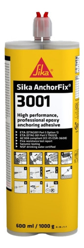 Sika Anchorfix 3001 Adhesivo Époxico Anclaje Alto Desempeño