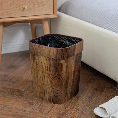Papelera Grano Madera Mimético Retro Papelera