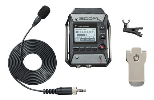 Gravador Zoom F1-lp Field Com Microfone Lapela Cor Preto 110V/220V