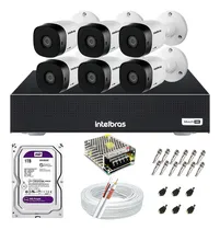 Comprar Kit 6 Câmeras Intelbras Hdcvi E Dvr 8 Canais C 1tb Purple Câmeras Segurança WD Purple 1120B MHDX 1008C