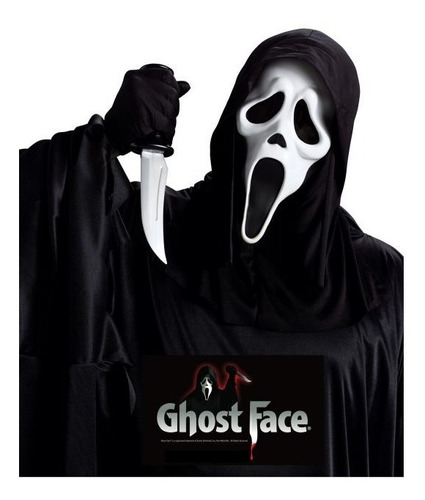 Máscara Scream Fantasma Con Accesorio Adulto Halloween