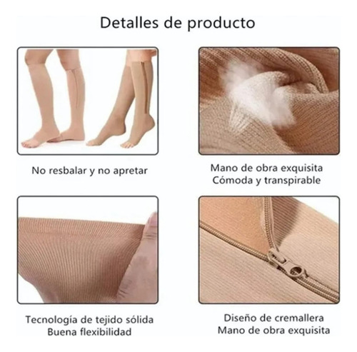 Calcetines Elásticos Con Cremallera Para Prevenir Venas Y Va