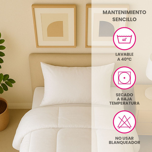 Acolchado Premium 600 Hilos Super Soft 1 Plaza Y Media Blanco Lisa