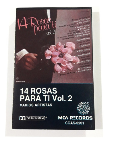 14 Rosas Para Ti Casete Mamas & The Papas Billy Vaughn Etc.