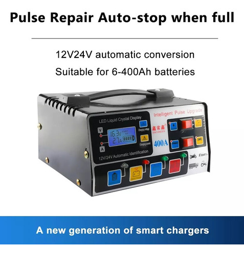 Cargador De Batería Automático Inteligente Auto Moto Camión