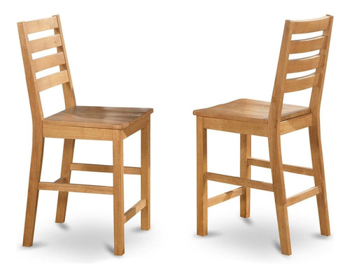 Cfs-oak-w - Juego De 2 Sillas De Comedor Con Respaldo De Esc