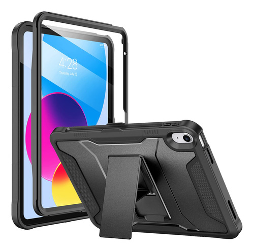 Funda Para Ipad De 10.9 Resistente Soporte Completo Negro Negro