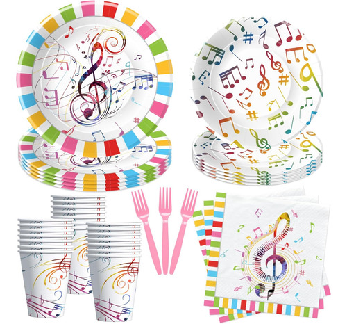 Decoración De Fiesta Temática Musical, Vajilla, Notas Musica