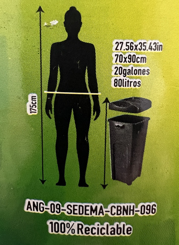 4 Rollos Bolsa Basura Grande 70 X 90 Anguiplast Uso Rudo Eco
