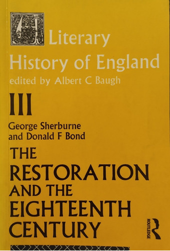 Aavv- A Literary History Of England Iii- Restoration & Xviii