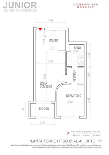 Imagen 12 de 14 de Departamento De 1 Dormitorio En Venta En Rosario