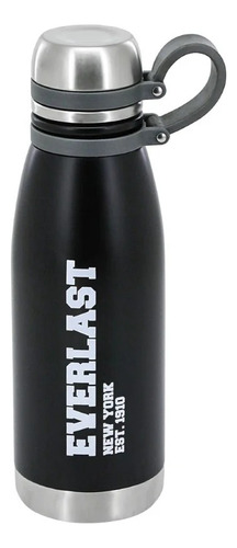 Botella Deportiva Everlast Termica 650 Ml Acero Inoxidable Negro