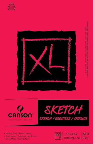 Block Para Sketch Canson 14x21.6cms 50 Lb 74g 100 Hojas