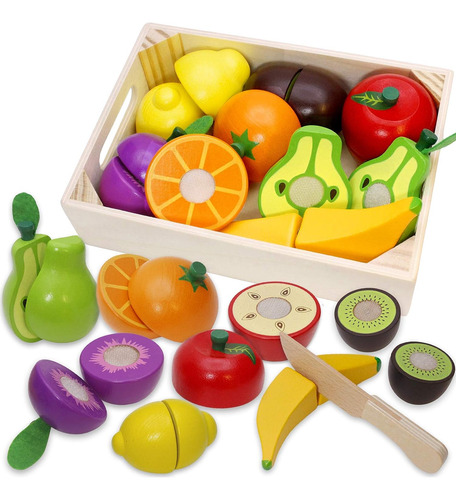 Play De Madera Food For Kids Corte De Cocina Juguetes Para F