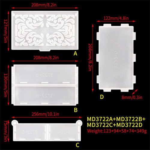 Molde De Silicona Epoxi De 1 Pieza, Caja De Almacenamiento