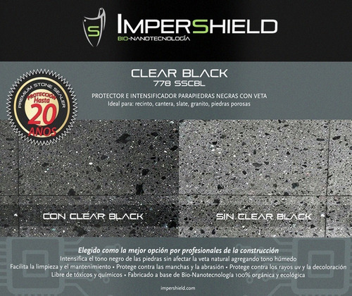 Imagen 5 de 10 de Protector Intensificador Piedras Negras Clear Black 1 Galón