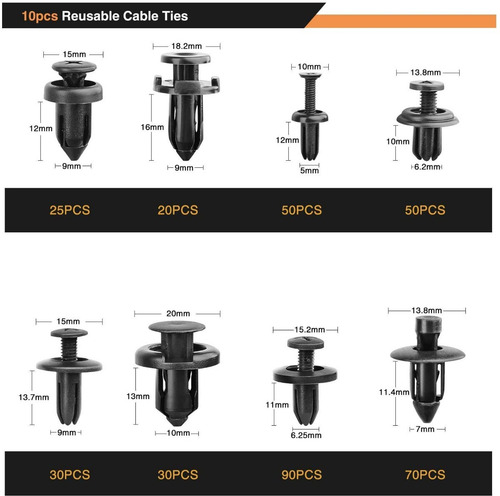 Imagen 3 de 8 de Pines O Clips Universales Para Todas Las Marcas De Carro 635