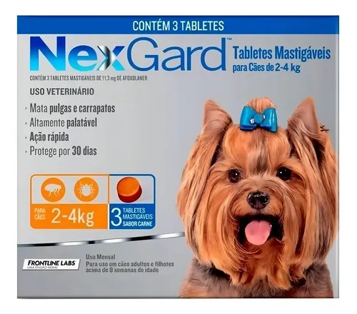 NexGard Antipulgas e Carrapatos Comprimidos para cão de 2kg a 4kg...