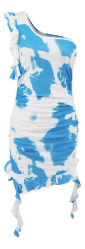 Vestido Corto Con Estampado Teñido Con Tirantes Y Tirantes P