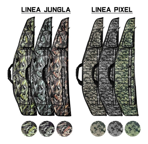 Imagen 3 de 10 de Funda Para Rifle Pcp Swat Airguns Bolsillo Inflador Mullida