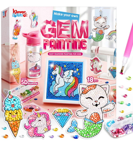 Gem Art, Kit De Pintura De Diamantes Para Niños Con Gema 5d Grande, Artes Y Manualidades Para Niñas De 4 A 12 Años, Kits De Actividades De Manualidades De Gemas, Ideas De De Arte De Diamante