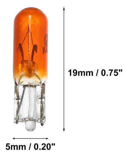 Focos Led T5 W1.2w For Tablero Dc 12v Ámbar 10uds
