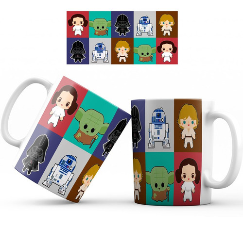 Mug Pocillo Star Wars/guerra De Las Galaxias Chibi