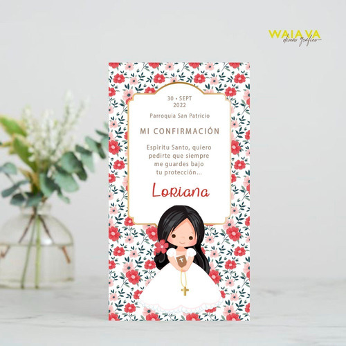 Imagen 4 de 10 de Estampitas Tarjetas Estampas Confirmación Nenas X 4u
