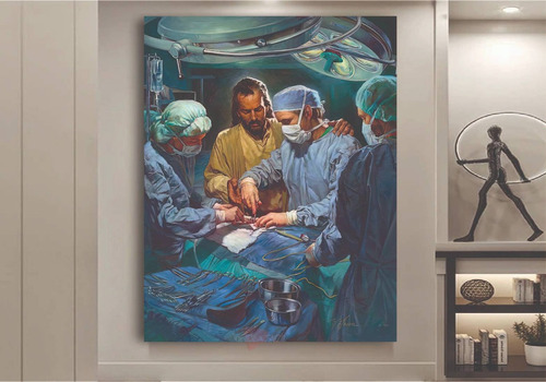 Cuadro Canvas Decora Cristo Doctores Cirugía Medicina 90x115