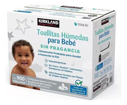 Toallas Para Bebe, Kirkland Signature Caja C/900 Piezas