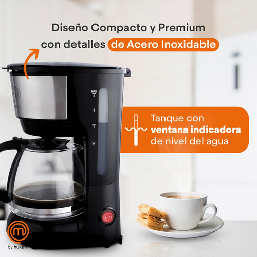 Hukën X Masterchef | Cafetera De 5 Tazas Easy-brew Plateado