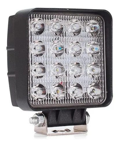Imagem 3 de 6 de Par Farol Auxiliar Milha Led Azul 48w Quadrado Caminhão Jeep