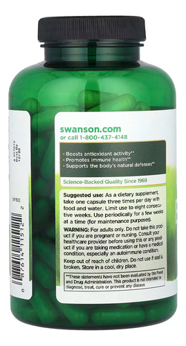 Equinácea 400mg Swanson 180 Caps Importado