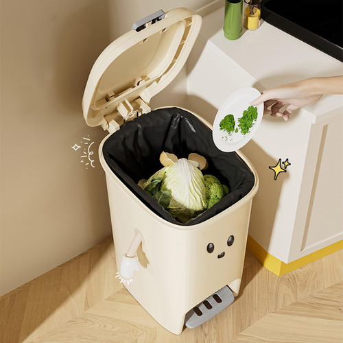 Bote De Basura De Cocina, Bote De Basura Con Pedal Único,