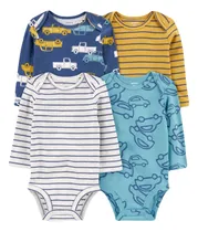 Comprar Carters Y Otras Marcas Pañaleros Set 4 Pza Manga Larga Niño 