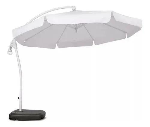 comprar Ombrelone Suspenso 3 Metros Búzios Giratório 360 C\u002F Base Bel Cor Branco